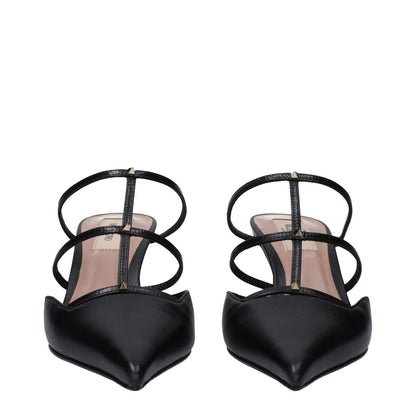 Valentino Garavani Black Leather Sandals