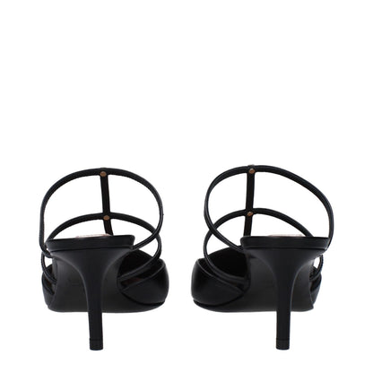 Valentino Garavani Black Leather Sandals