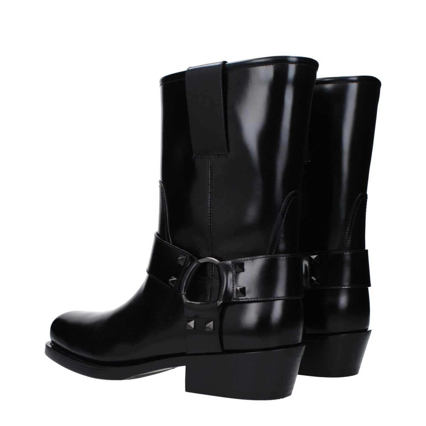 Valentino Garavani Black Leather Ankle Boots