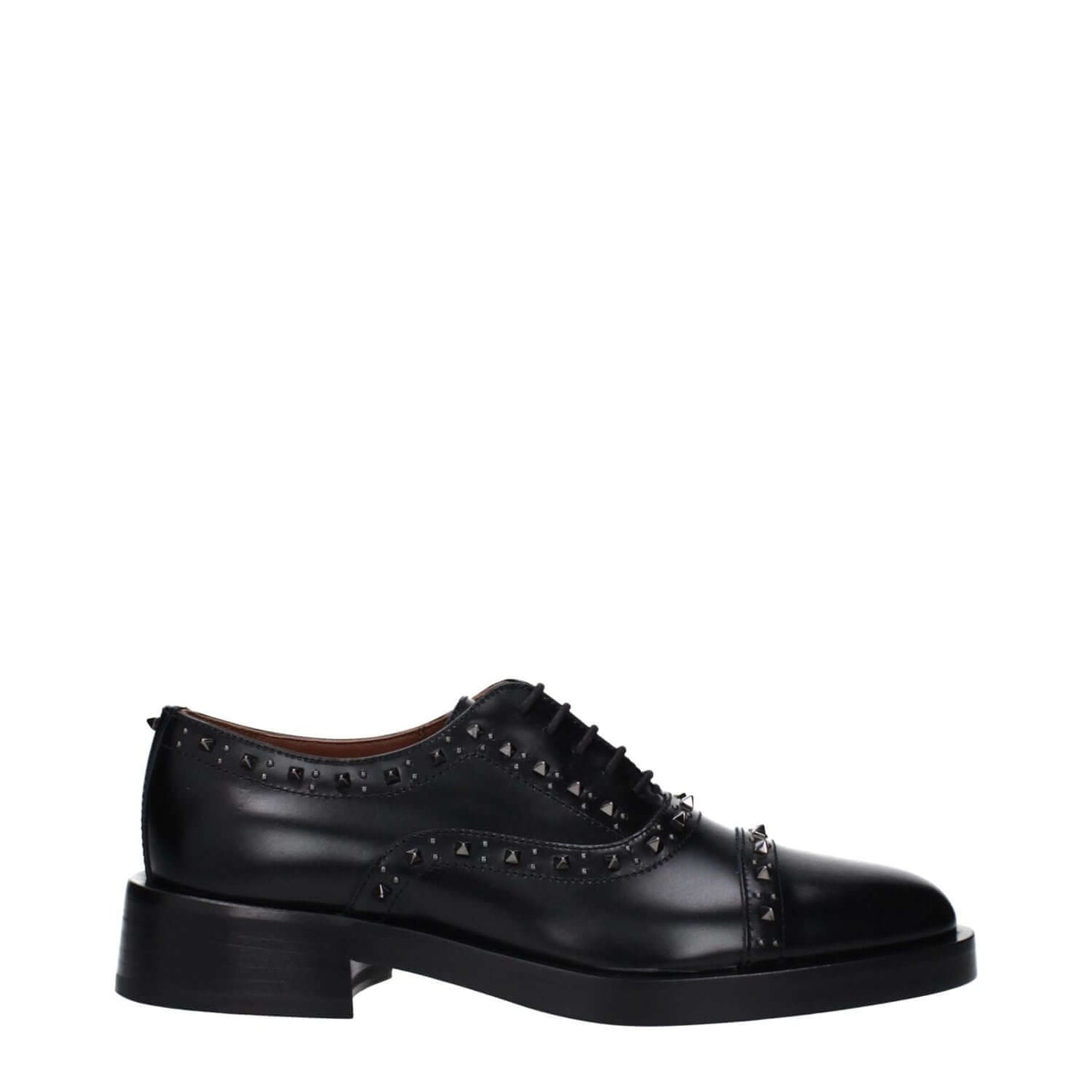 Valentino Garavani Black Leather Oxfords And Derbies