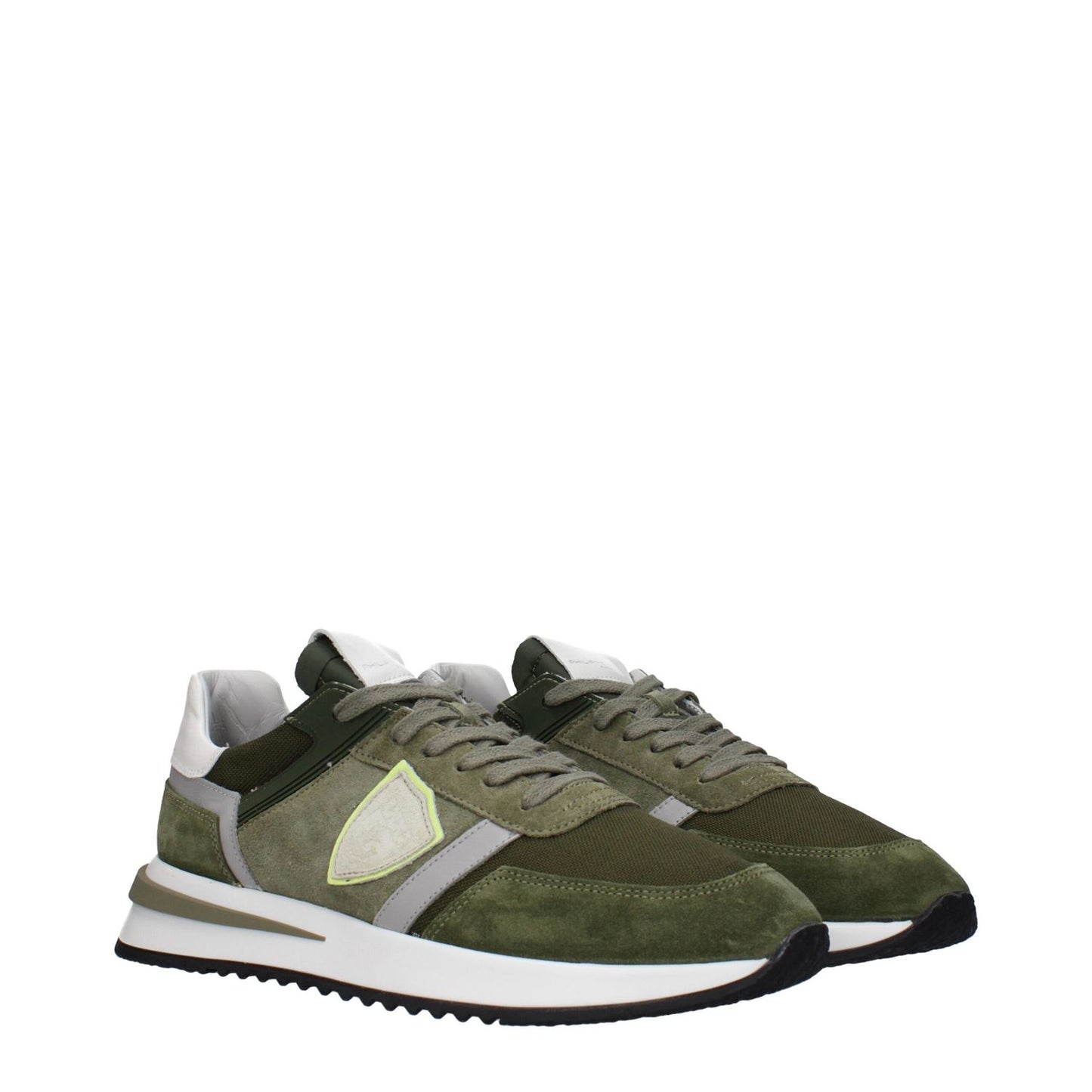 Philippe Model Green Leather Athletic Sneakers