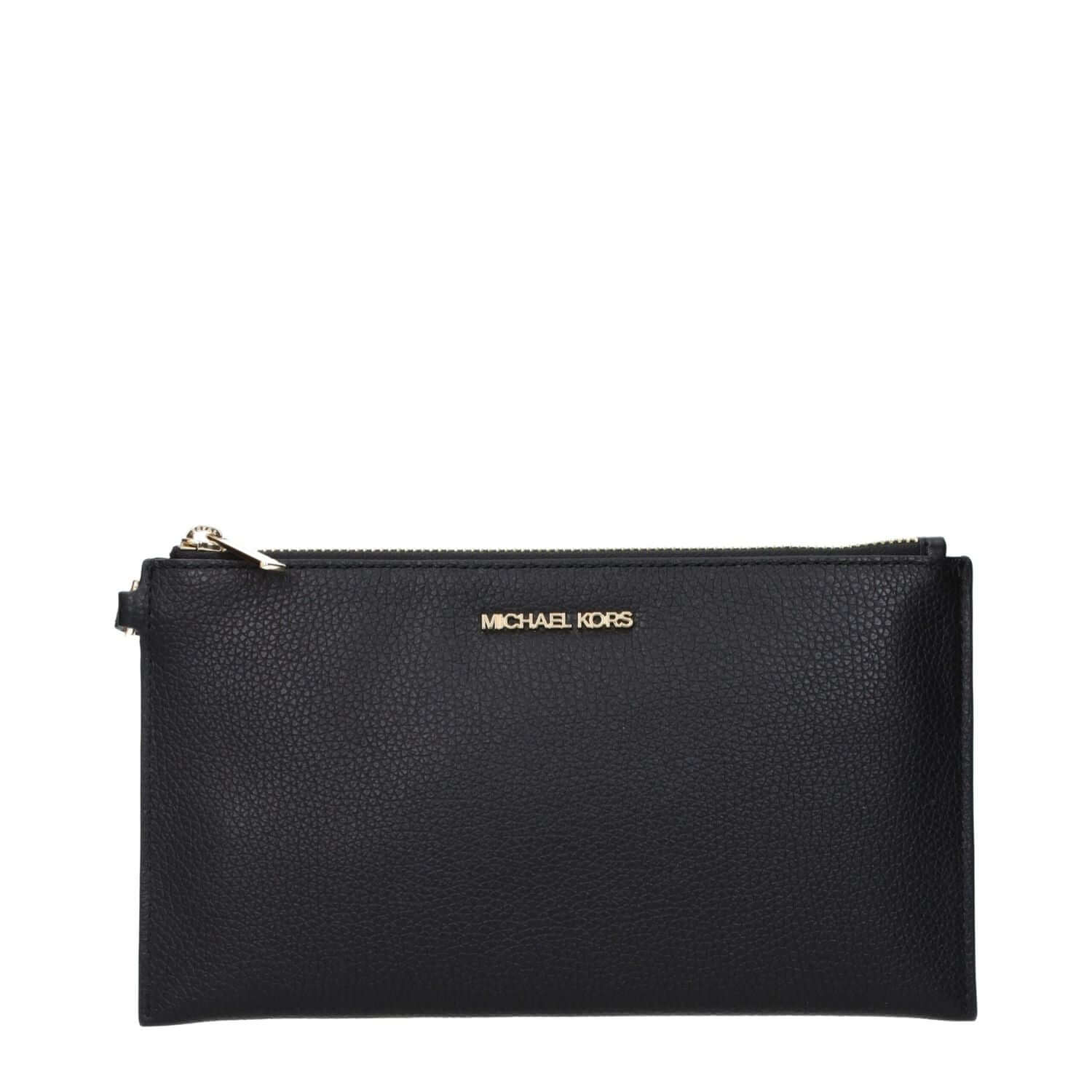 Michael Kors Black Leather Clutch Bag