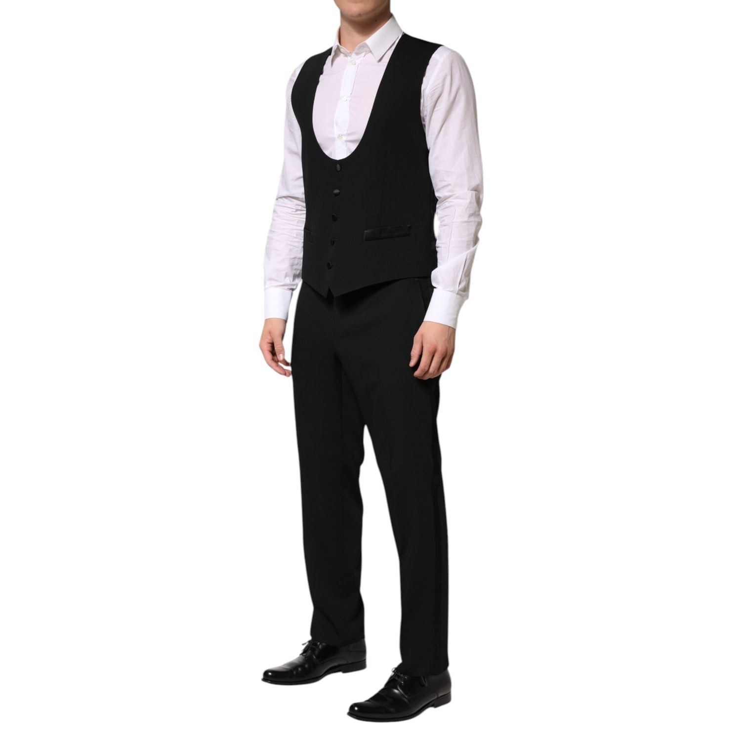 Dolce & Gabbana Black Wool 3 Piece Single Breasted Suit