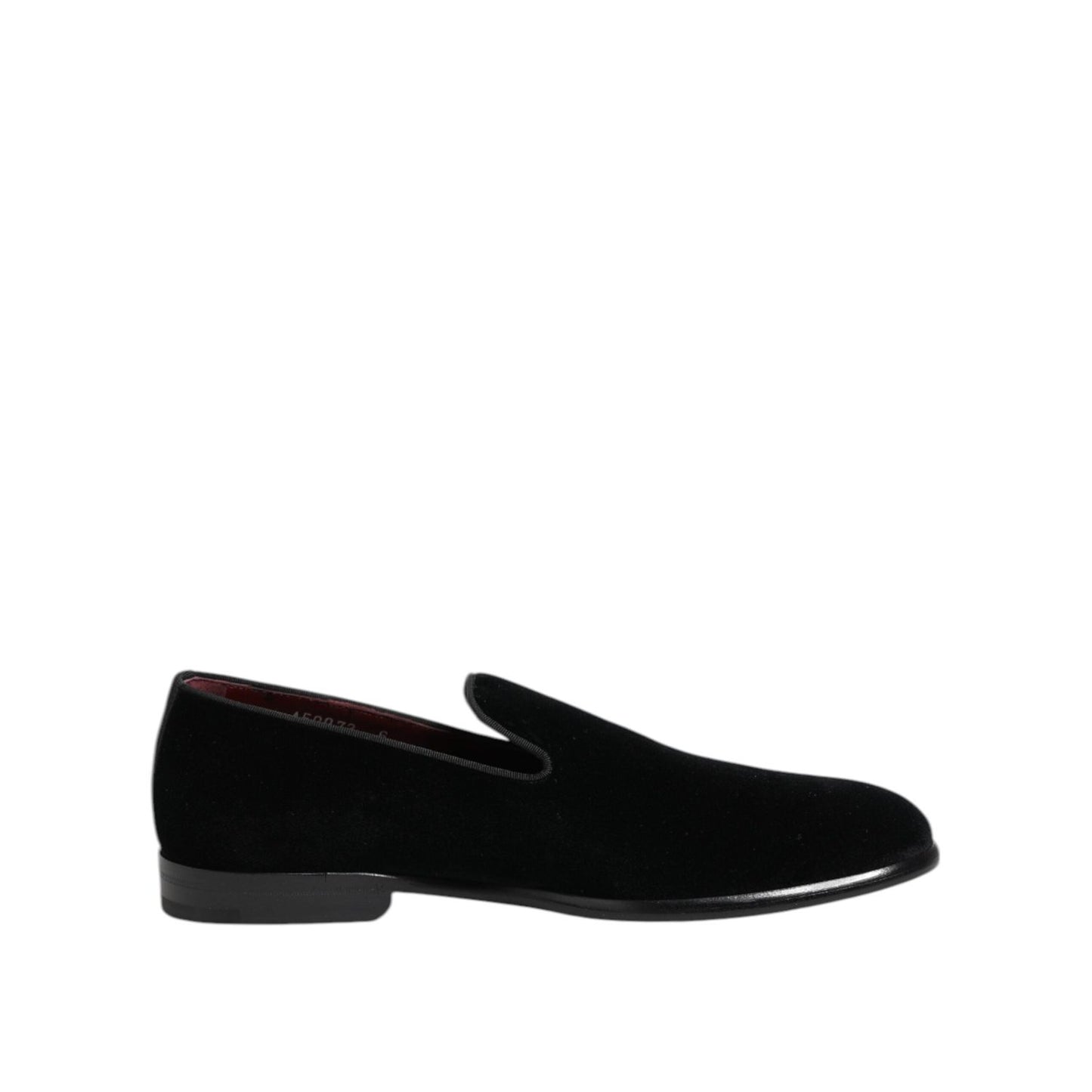Dolce & Gabbana Black Velvet Loafers Formal Men Dress Shoes