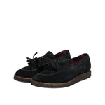 Dolce & Gabbana Black Suede Tassel Embellished Loafers Shoes