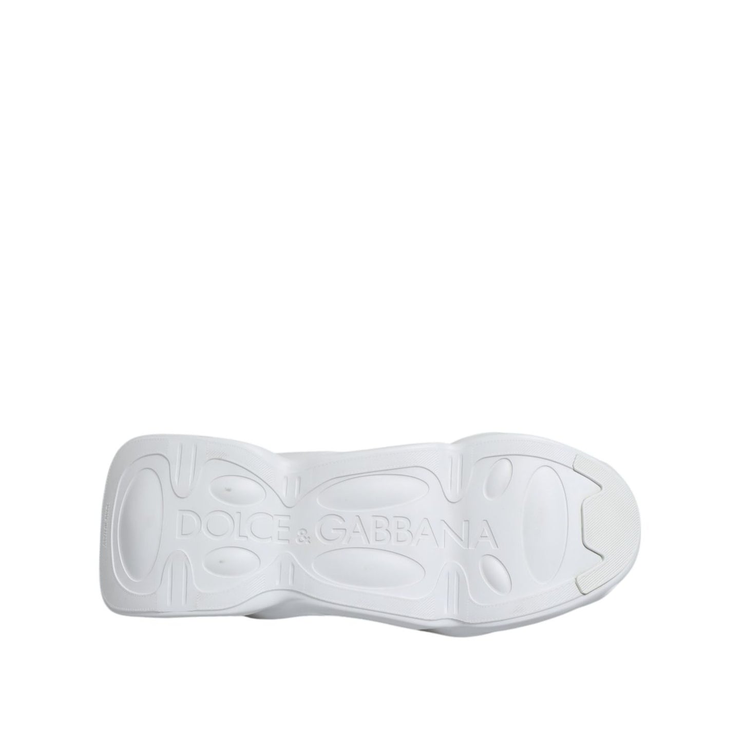 Dolce & Gabbana White Silver Slip On Wave Socks Sneakers Shoes