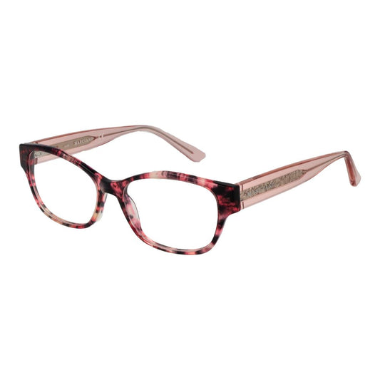 Marciano by Guess Pink Women Glasses Frame with rose acetate full-rim cat eye design featuring demo lenses and branded case included.