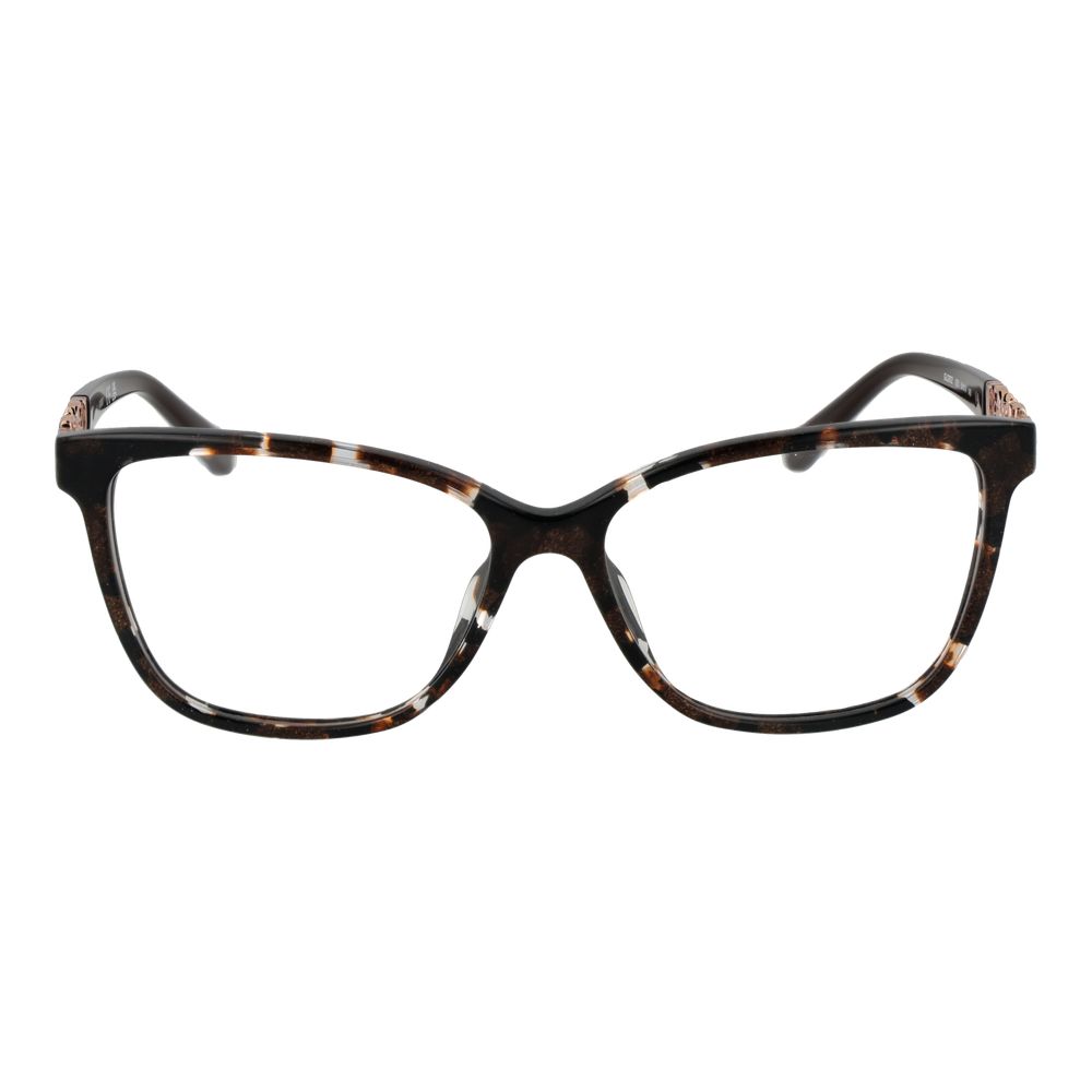 Front view of Guess Brown Women Glasses Frame with full-rim acetate in brown. Includes branded case. Perfect for style and comfort.