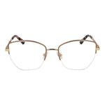Guess Beige Women Glasses Frame, square half-rim style with metal frame and demo lenses, size 53-18-140, includes branded case.