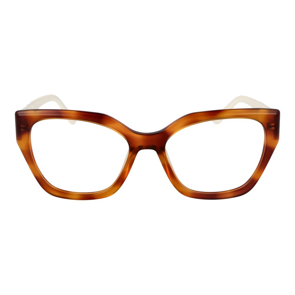 Guess Brown Women Glasses Frame, acetate full-rim square frame with demo lenses and branded case included.