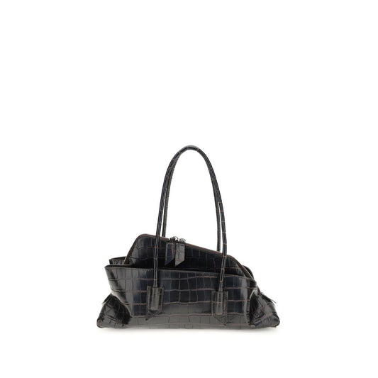 The Attico Black Calf Leather Bos Taurus Shoulder Bag
