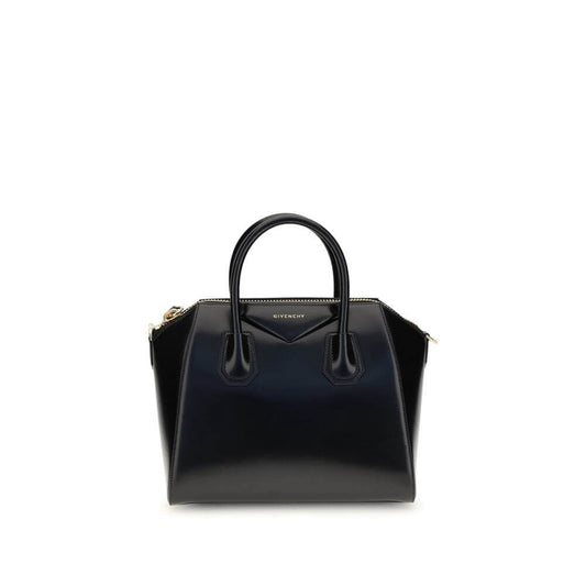 Givenchy Black Calf Leather Bos Taurus Handbag with gold embossed signature and leather handles