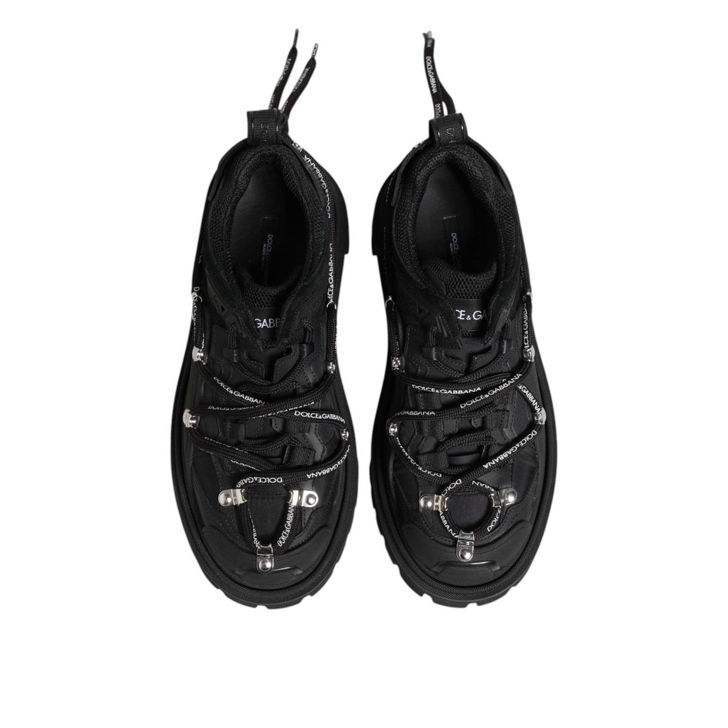 Dolce & Gabbana Black Low Top Lace Up Trekking Sneakers Shoes