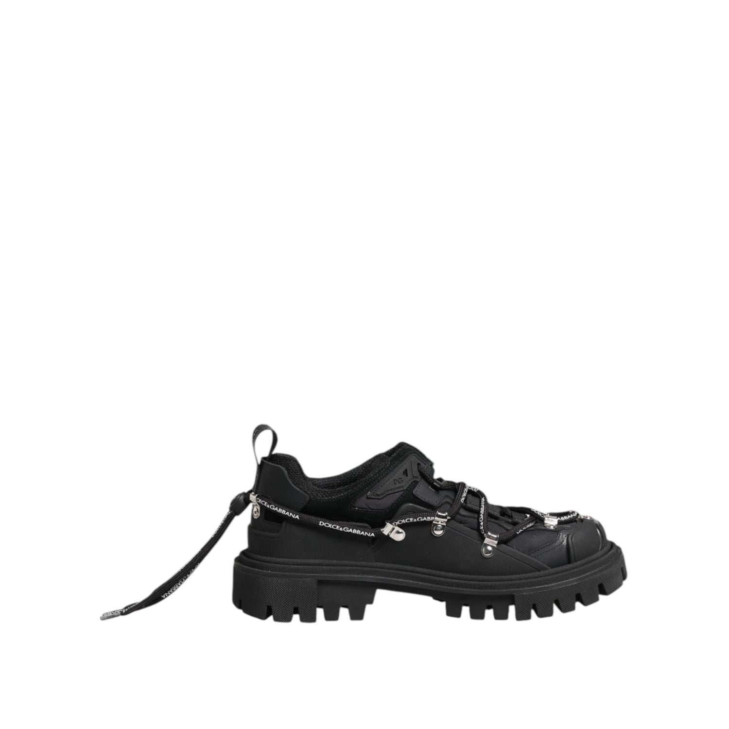 Dolce & Gabbana Black Low Top Lace Up Trekking Sneakers Shoes