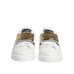 Dolce & Gabbana White Logo Plaque Low Top Men Sneakers Shoes
