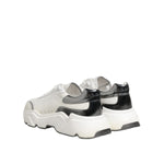 Dolce & Gabbana White Silver DAYMASTER Leather Sneakers Shoes