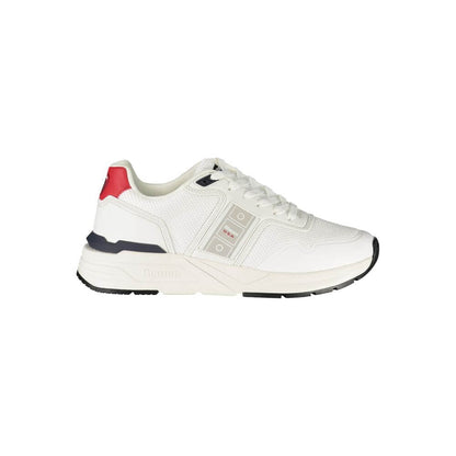 Blauer White Polyester Men Sneaker with sleek design and contrasting details