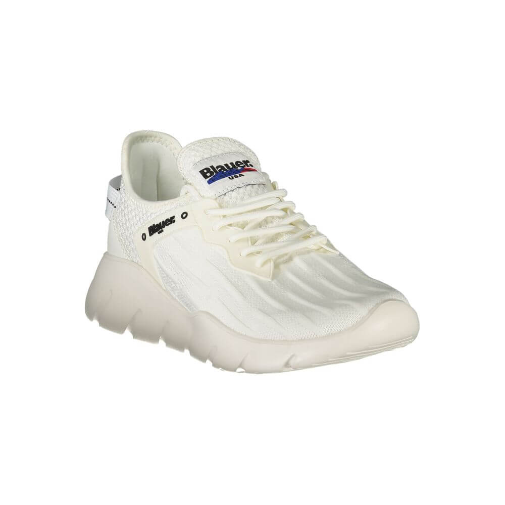 Blauer White Polyester Sneaker