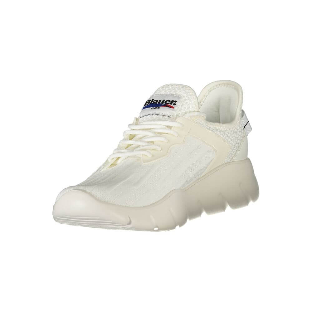 Blauer White Polyester Sneaker