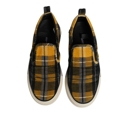 Dolce & Gabbana Multicolor Portofino Tartan Check Sneakers Shoes