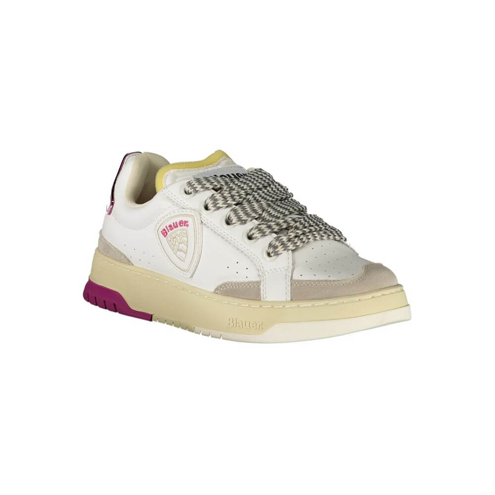 Blauer White Polyester Sneaker