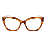 Guess Brown Women Glasses Frame, full-rim acetate, butterfly style, spring hinge, demo lenses, size 55-17-145, branded case included.