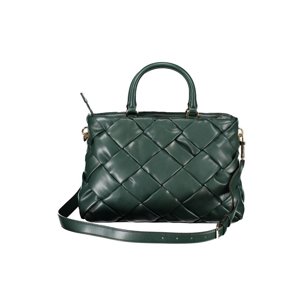 Guess Jeans Green Polyethylene Handbag with adjustable shoulder strap and interior pockets, featuring a stylish quilted pattern