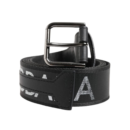 Dolce & Gabbana Black Polyester Leather Metal Buckle Belt