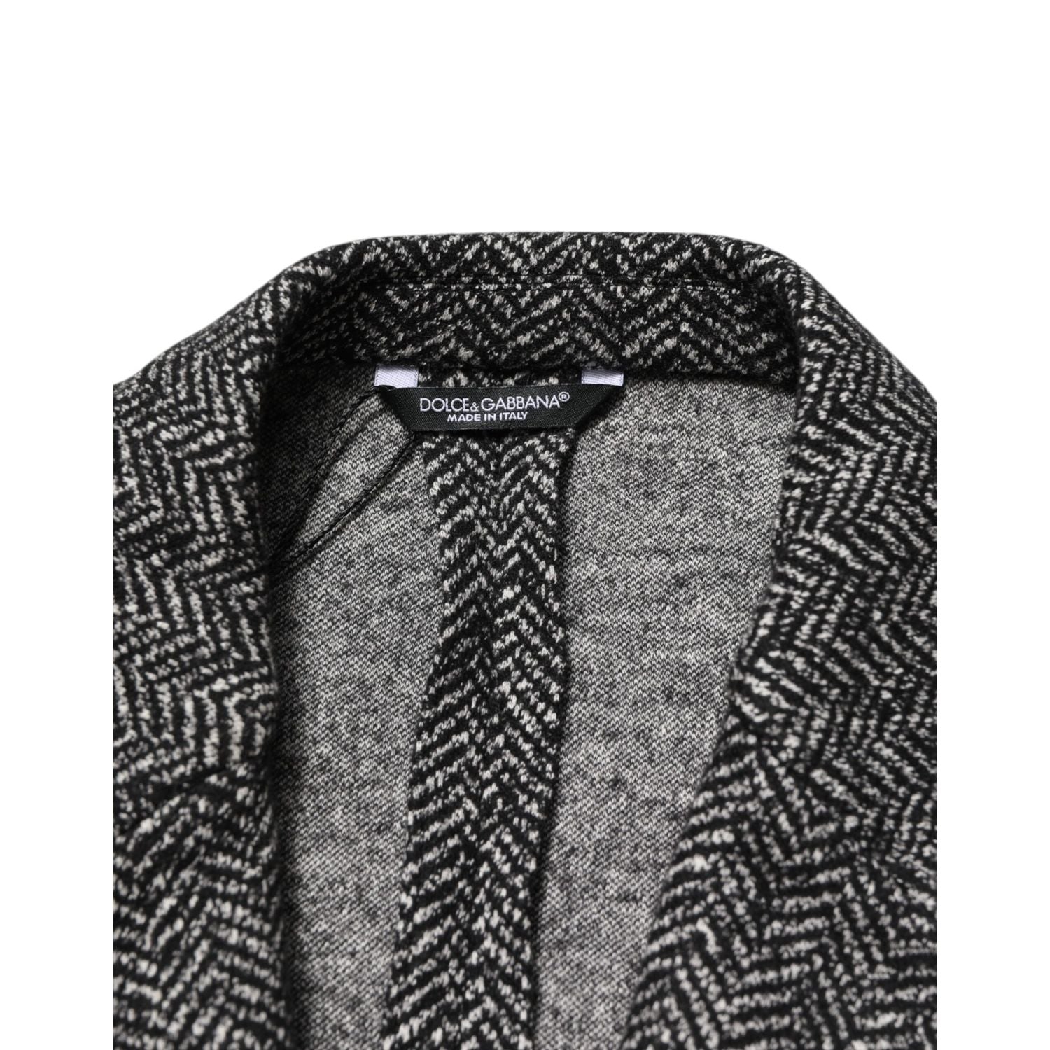 Dolce & Gabbana Black White Double Breasted Men Suit Blazer