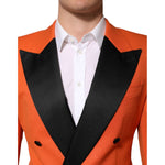 Dolce & Gabbana Orange SICILIA Double Breasted Coat Blazer JKT41549-48