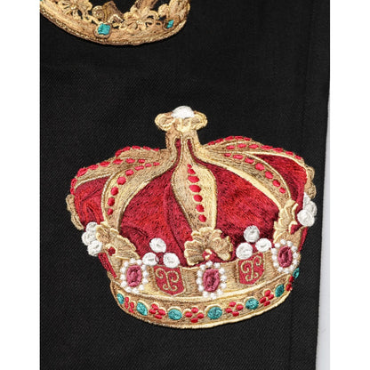 Dolce & Gabbana Black Baroque Royal Men Dress Trouser Pants