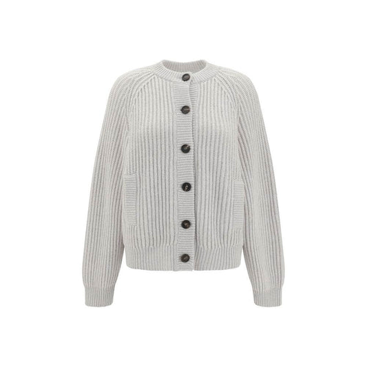 Brunello Cucinelli White Cashmere Cardigan