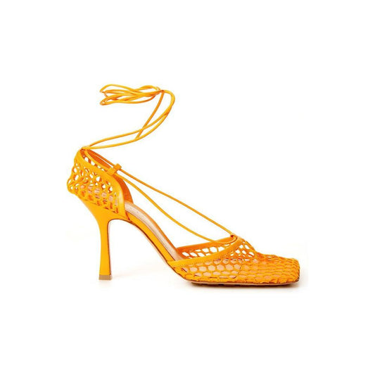 Bottega Veneta Orange Fabric And Leather Pump BO-8853670-EU40/US10