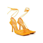 Bottega Veneta Orange Fabric And Leather Pump BO-8853670-EU40/US10