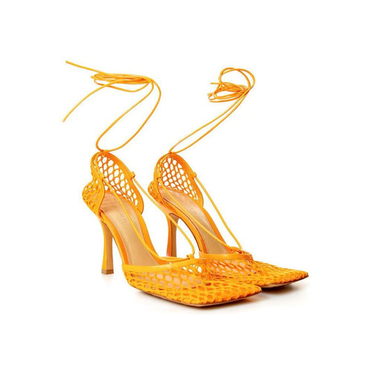 Bottega Veneta Orange Fabric And Leather Pump BO-8853670-EU40/US10