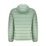 Norway 1963 Green Polyamide Men Jacket back view showcasing comfort and durability with snug hood and sleek design.