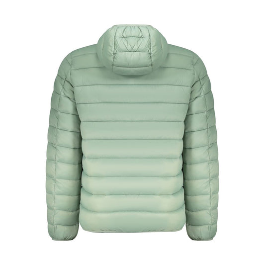 Norway 1963 Green Polyamide Men Jacket back view showcasing comfort and durability with snug hood and sleek design.
