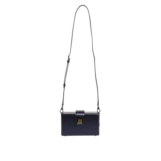Dolce & Gabbana Blue DG BOX Lambskin Leather Crossbody Strap Bag