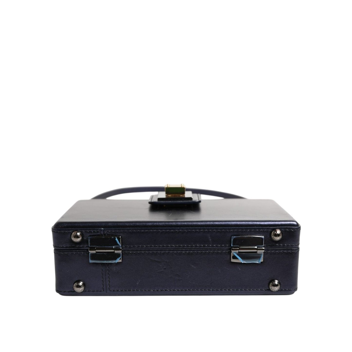 Dolce & Gabbana Blue DG BOX Lambskin Leather Crossbody Strap Bag
