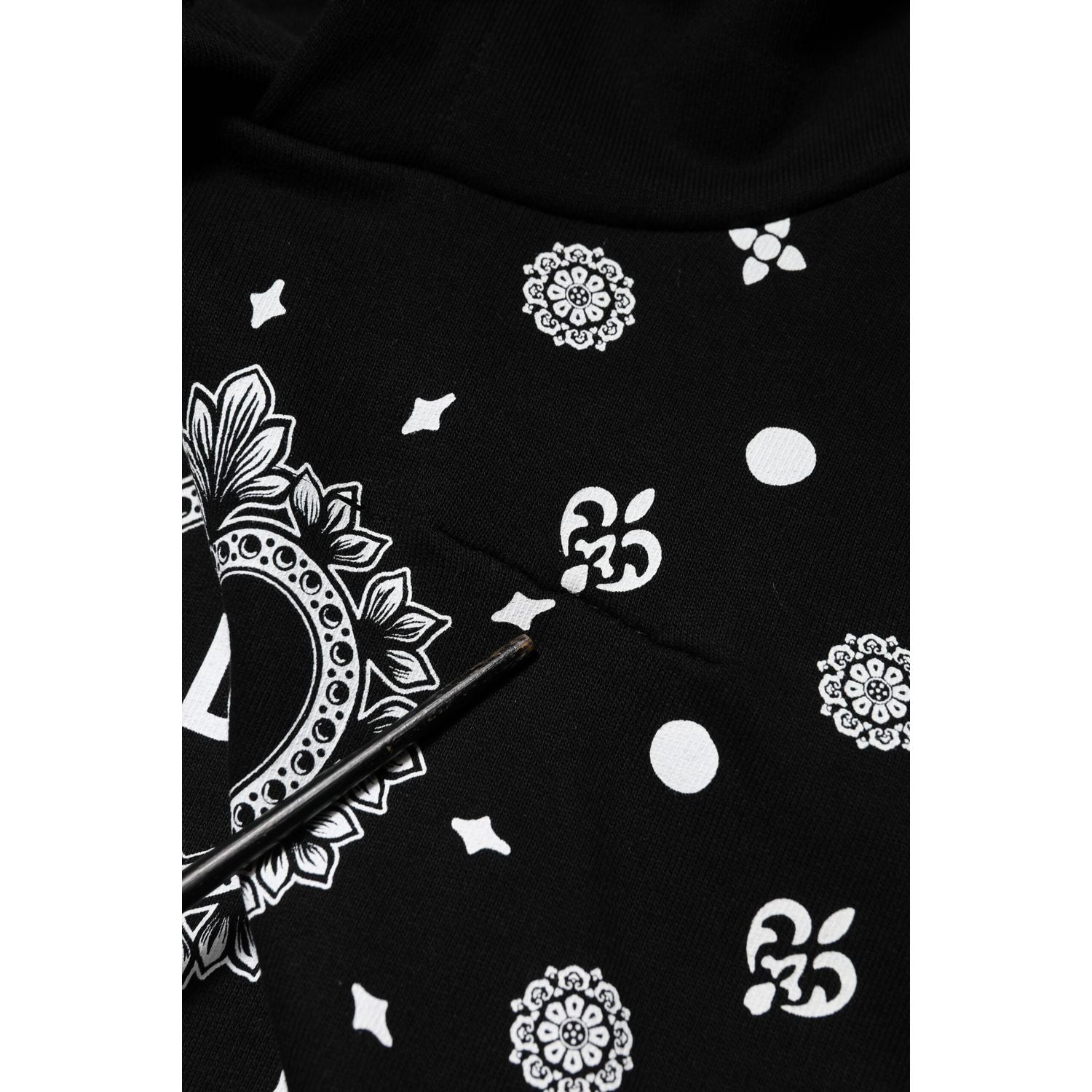 Dolce & Gabbana Black Bandana Hooded Men Sweatshirt Sweater