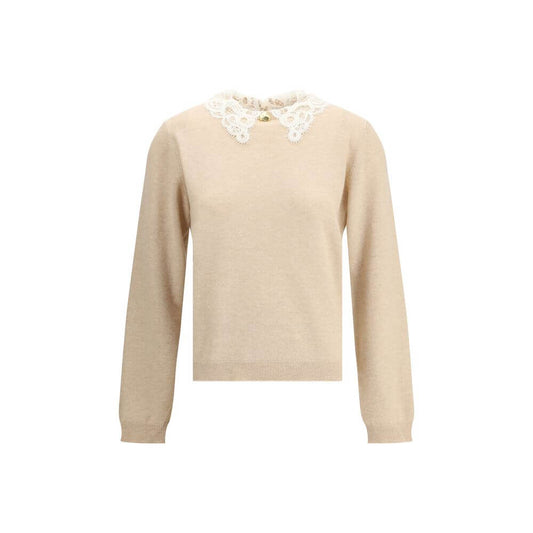 Fabiana Filippi Beige Fleece Wool Sweatshirt