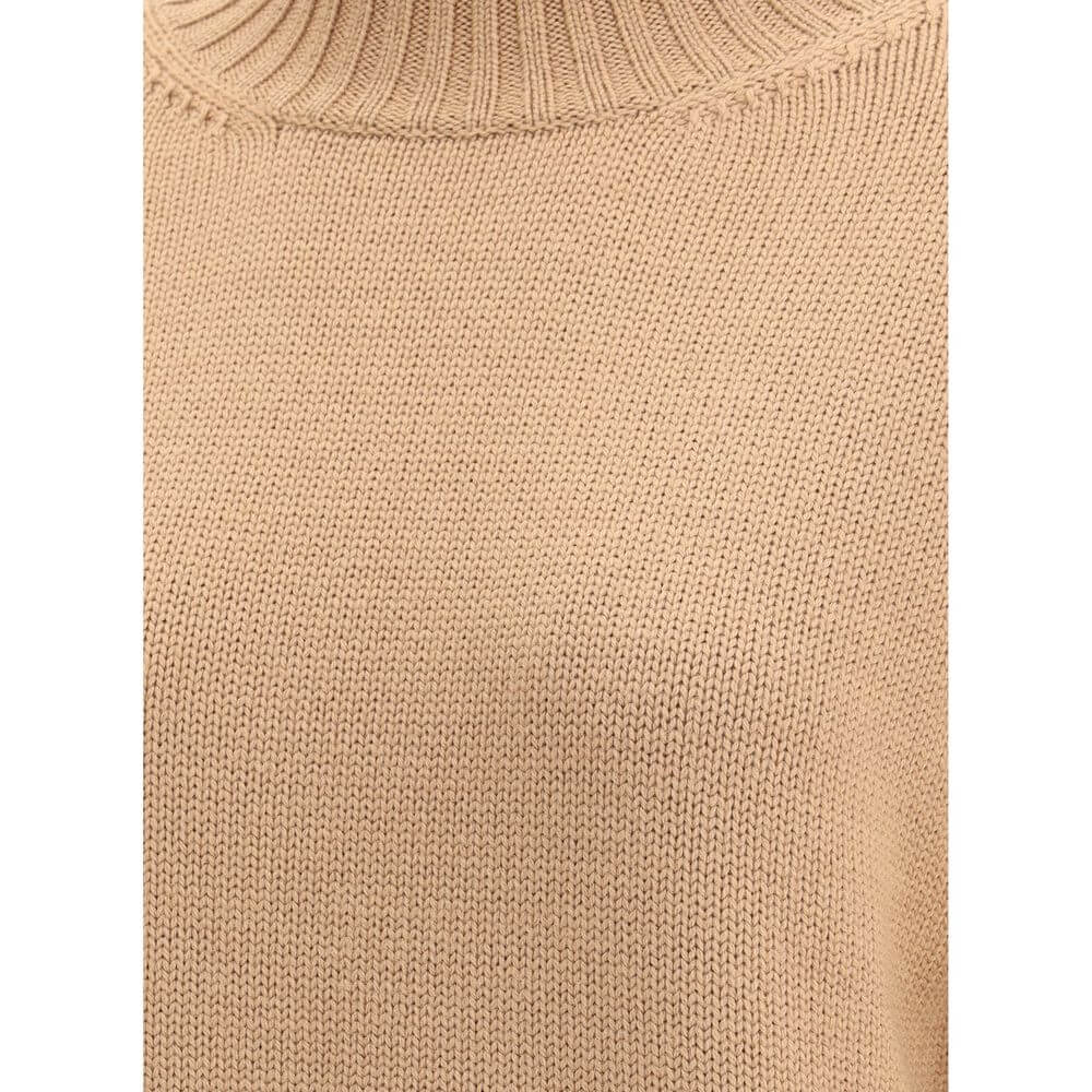 Fabiana Filippi Beige Fleece Wool Sweatshirt