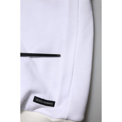 Dolce & Gabbana White Sacred Heart Hooded Sweatshirt Sweater