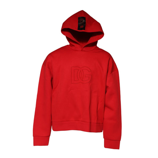Dolce & Gabbana Red DG Logo Hooded Men Sweatshirt Sweater TSH90752-52