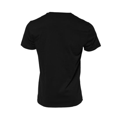 Dolce & Gabbana Black Logo Plaque Cotton Crew Neck T-shirt