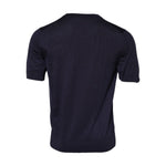 Dolce & Gabbana Dark Blue Silk Crew Neck Short Sleeves T-shirt