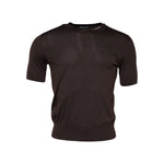 Dolce & Gabbana Brown Silk Crew Neck Short Sleeves T-shirt