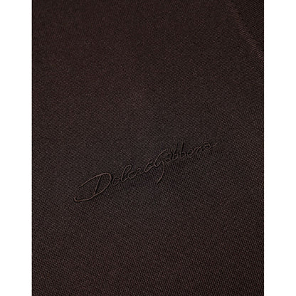 Dolce & Gabbana Brown Silk Crew Neck Short Sleeves T-shirt