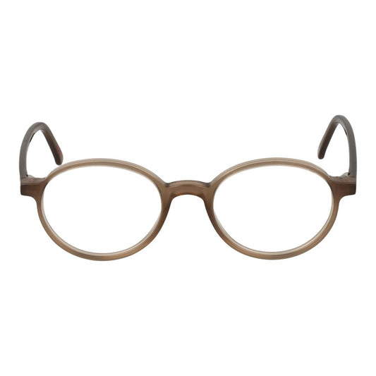 Andy Wolf Beige Unisex Glasses Frame, oval acetate full-rim, 48-18-140, includes branded case.
