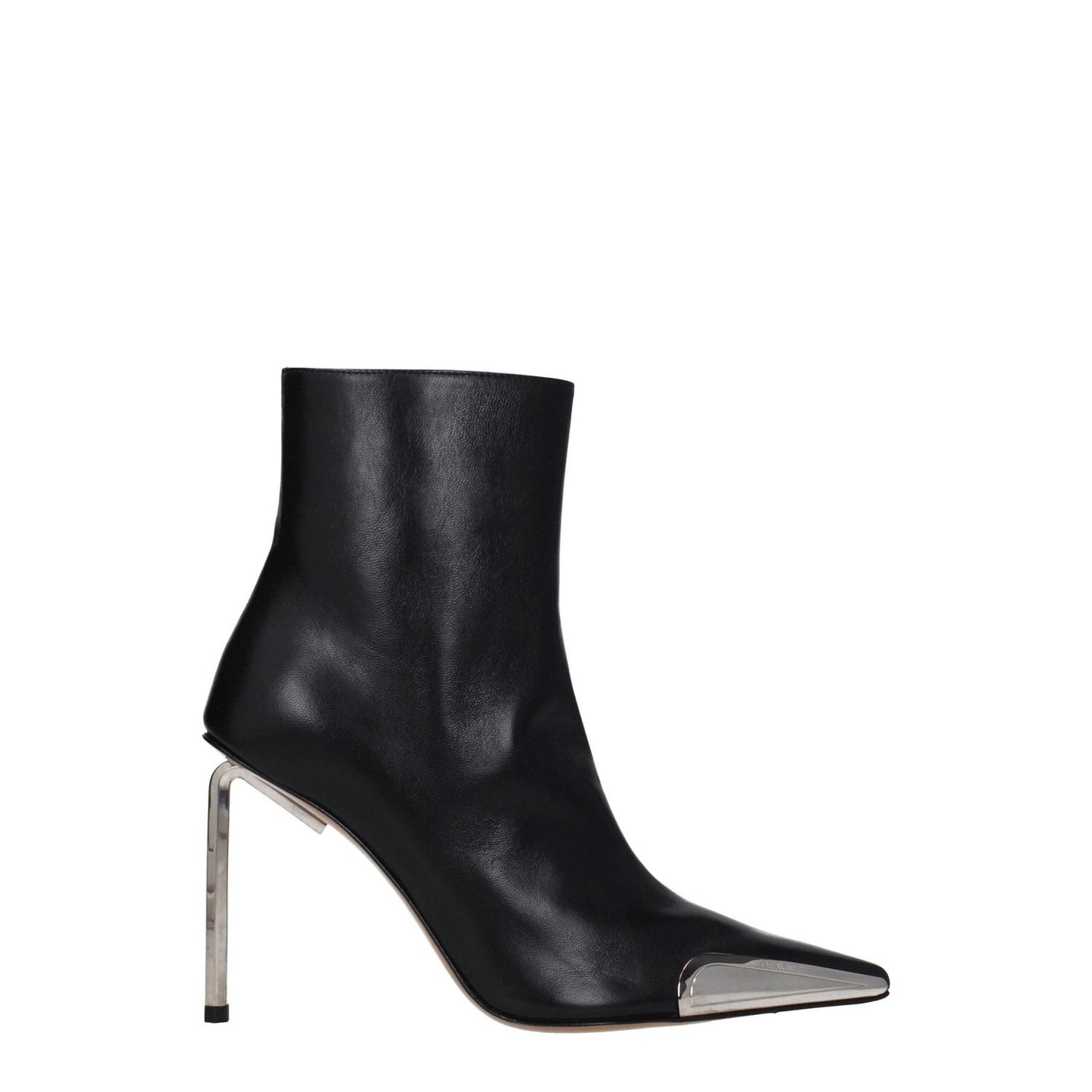 Off-White Black Leather Ankle Boots OF-8547443736841-EU36/US6
